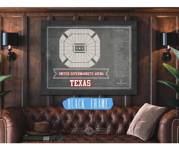 Cutler West United Supermarkets Arena - Texas Tech Red Raiders NCAA College Basketball Blueprint Art