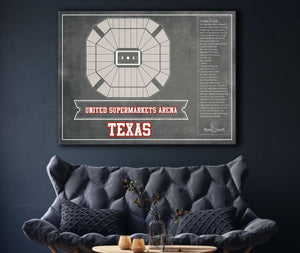 Cutler West United Supermarkets Arena - Texas Tech Red Raiders NCAA College Basketball Blueprint Art