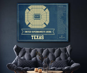 Cutler West United Supermarkets Arena - Texas Tech Red Raiders NCAA College Basketball Blueprint Art