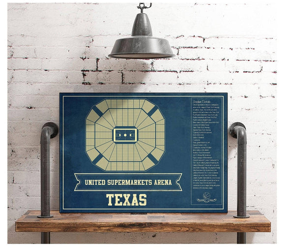 Cutler West United Supermarkets Arena - Texas Tech Red Raiders NCAA College Basketball Blueprint Art