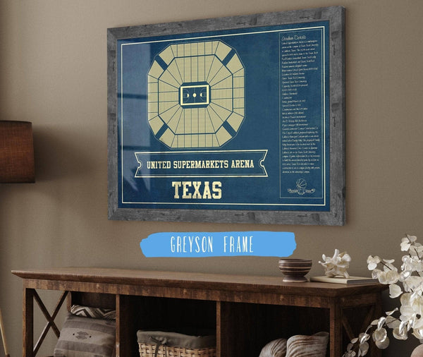 Cutler West United Supermarkets Arena - Texas Tech Red Raiders NCAA College Basketball Blueprint Art