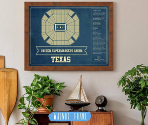 Cutler West United Supermarkets Arena - Texas Tech Red Raiders NCAA College Basketball Blueprint Art