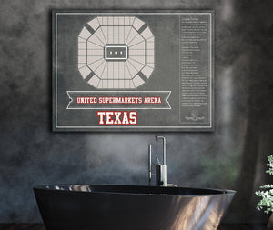 Cutler West United Supermarkets Arena - Texas Tech Red Raiders NCAA College Basketball Blueprint Art