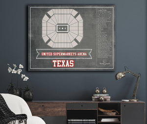 Cutler West United Supermarkets Arena - Texas Tech Red Raiders NCAA College Basketball Blueprint Art