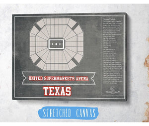 Cutler West United Supermarkets Arena - Texas Tech Red Raiders NCAA College Basketball Blueprint Art