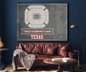 Cutler West United Supermarkets Arena - Texas Tech Red Raiders NCAA College Basketball Blueprint Art