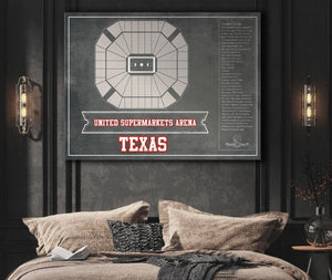 Cutler West United Supermarkets Arena - Texas Tech Red Raiders NCAA College Basketball Blueprint Art