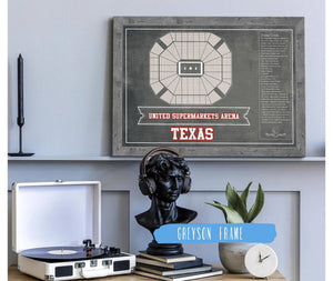 Cutler West United Supermarkets Arena - Texas Tech Red Raiders NCAA College Basketball Blueprint Art