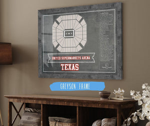 Cutler West United Supermarkets Arena - Texas Tech Red Raiders NCAA College Basketball Blueprint Art