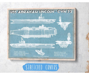 Cutler West USS Abraham Lincoln (CVN 72) Aircraft Carrier Blueprint Original Military Wall Art - Customizable