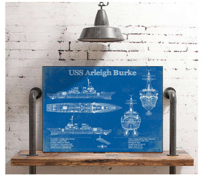 Cutler West USS Arleigh Burke (DDG-51) Arleigh Burke-class Destroyer Blueprint Original Military Wall Art