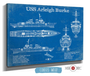 Cutler West USS Arleigh Burke (DDG-51) Arleigh Burke-class Destroyer Blueprint Original Military Wall Art