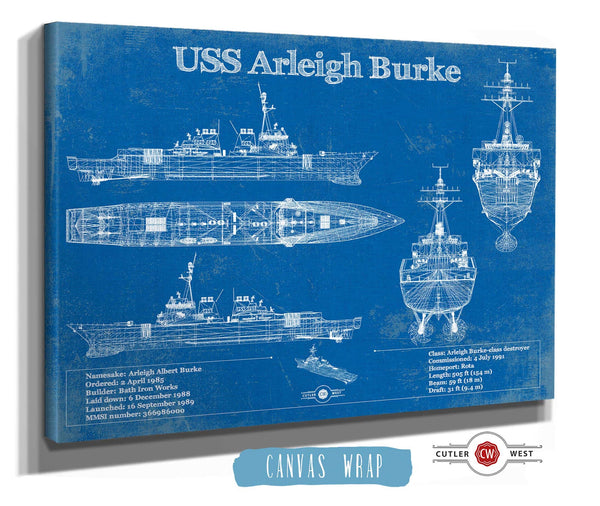 Cutler West USS Arleigh Burke (DDG-51) Arleigh Burke-class Destroyer Blueprint Original Military Wall Art