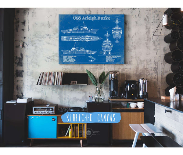 Cutler West USS Arleigh Burke (DDG-51) Arleigh Burke-class Destroyer Blueprint Original Military Wall Art