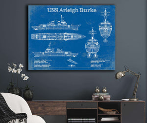 Cutler West USS Arleigh Burke (DDG-51) Arleigh Burke-class Destroyer Blueprint Original Military Wall Art