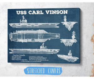 Cutler West USS Carl Vinson (CVN 70) Aircraft Carrier Blueprint Original Military Wall Art - Customizable