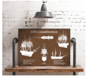 Cutler West USS Constitution Blueprint Original Military Wall Art