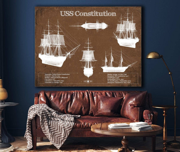 Cutler West USS Constitution Blueprint Original Military Wall Art