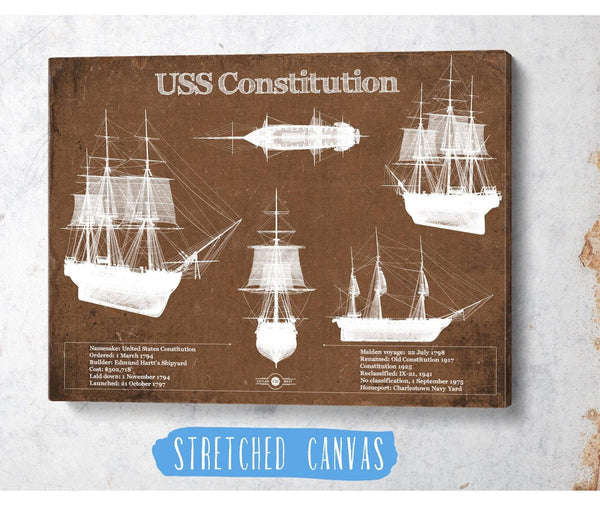 Cutler West USS Constitution Blueprint Original Military Wall Art