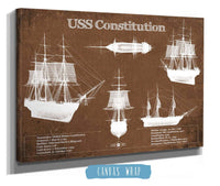 Cutler West Naval Military USS Constitution Blueprint Original Military Wall Art