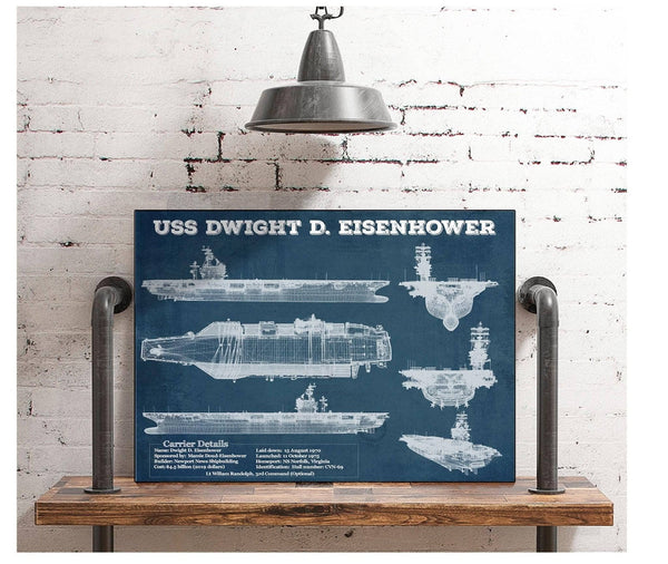 Cutler West USS Dwight Eisenhower CVN69 Aircraft Carrier Blueprint Original Military Wall Art - Customizable