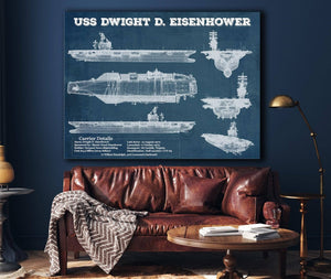 Cutler West USS Dwight Eisenhower CVN69 Aircraft Carrier Blueprint Original Military Wall Art - Customizable