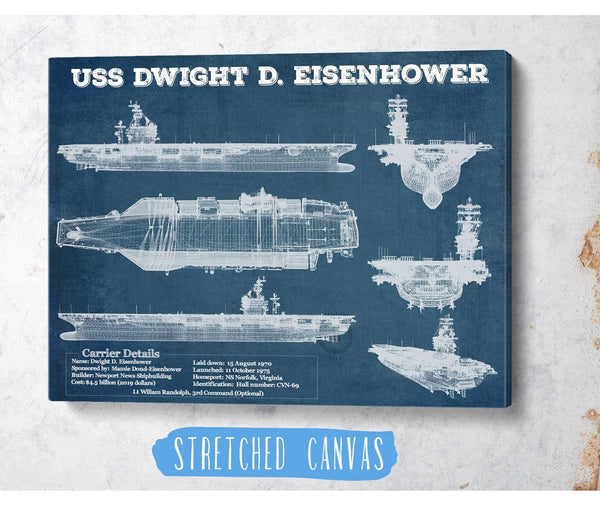 Cutler West USS Dwight Eisenhower CVN69 Aircraft Carrier Blueprint Original Military Wall Art - Customizable