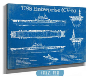 Cutler West USS Enterprise (CV-6) Aircraft Carrier Blueprint Original Military Wall Art - Customizable