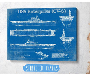 Cutler West USS Enterprise (CV-6) Aircraft Carrier Blueprint Original Military Wall Art - Customizable