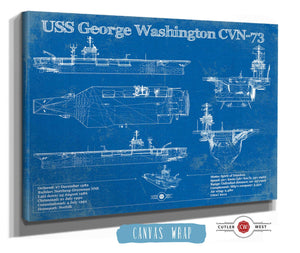 Cutler West USS George Washington (CVN-73) Aircraft Carrier Blueprint Original Military Wall Art - Customizable