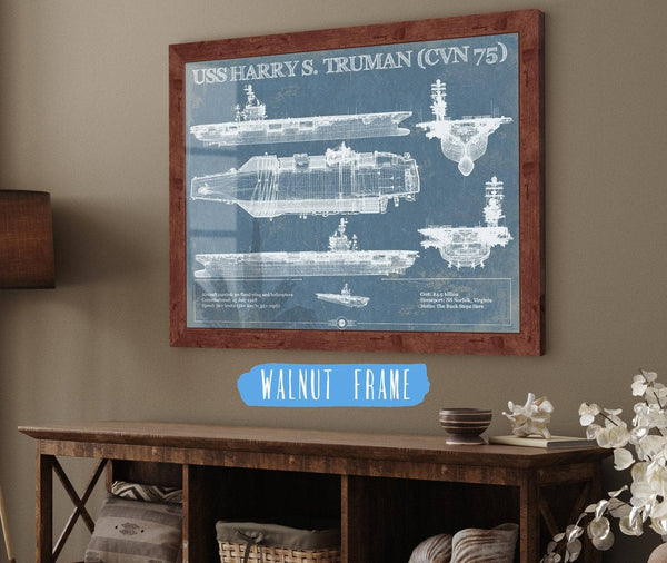 Cutler West USS Harry S. Truman (CVN 75) Aircraft Carrier Blueprint Original Military Wall Art