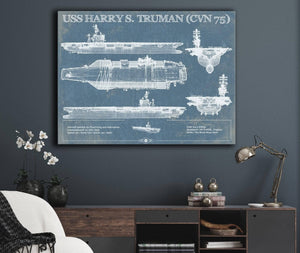 Cutler West USS Harry S. Truman (CVN 75) Aircraft Carrier Blueprint Original Military Wall Art