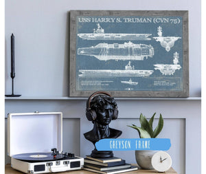 Cutler West USS Harry S. Truman (CVN 75) Aircraft Carrier Blueprint Original Military Wall Art