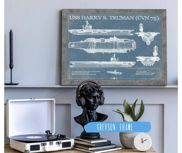 Cutler West USS Harry S. Truman (CVN 75) Aircraft Carrier Blueprint Original Military Wall Art