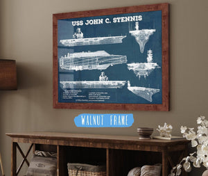 Cutler West USS John C Stennis (CVN-74) Aircraft Carrier Blueprint Original Military Wall Art - Customizable