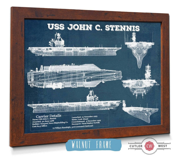 Cutler West USS John C Stennis (CVN-74) Aircraft Carrier Blueprint Original Military Wall Art - Customizable