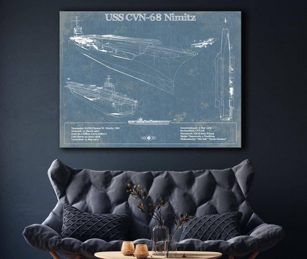 Cutler West USS Nimitz CVN-68 Aircraft Carrier Blueprint Original Military
