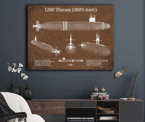 Cutler West USS Permit (SSN-594) Blueprint Original Military Wall Art