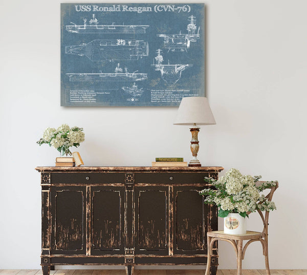 Cutler West USS Ronald Reagan (CVN-76) Blueprint Original Military Wall Art - Customizable