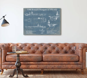 Cutler West USS Ronald Reagan (CVN-76) Blueprint Original Military Wall Art - Customizable