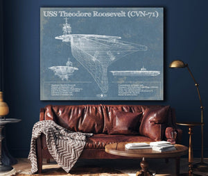 Cutler West USS Theodore Roosevelt Aircraft Carrier Blueprint Original Military Wall Art