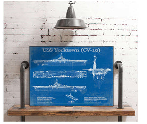 Cutler West USS Yorktown (CV-10) Aircraft Carrier Blueprint Original Military Wall Art - Customizable