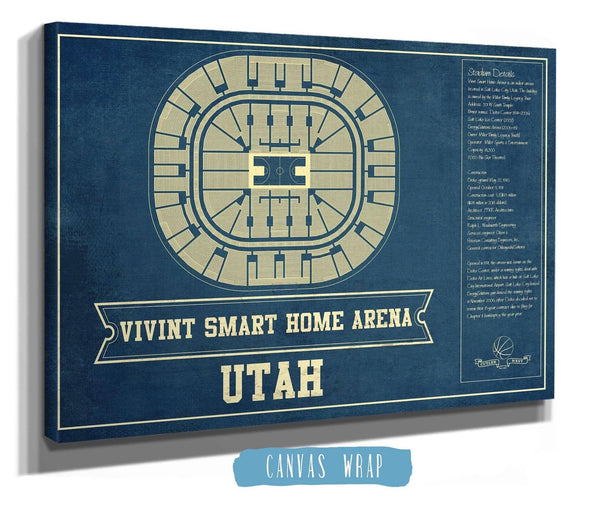 Cutler West Utah Jazz - Vivint Smart Home Arena Seating Chart Vintage Art Print