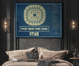 Cutler West Utah Jazz - Vivint Smart Home Arena Seating Chart Vintage Art Print
