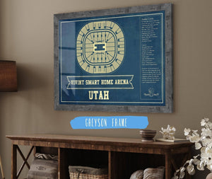 Cutler West Utah Jazz - Vivint Smart Home Arena Seating Chart Vintage Art Print