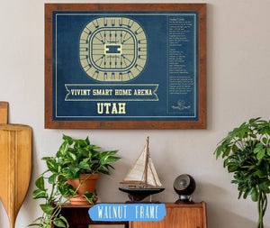 Cutler West Utah Jazz - Vivint Smart Home Arena Seating Chart Vintage Art Print
