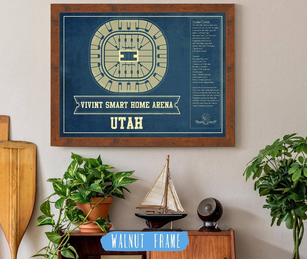 Cutler West Utah Jazz - Vivint Smart Home Arena Seating Chart Vintage Art Print