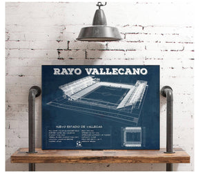 Cutler West Vallecas Soccer Field - Rayo Blueprint Vintage Soccer Print