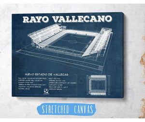 Cutler West Vallecas Soccer Field - Rayo Blueprint Vintage Soccer Print