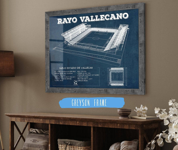 Cutler West Vallecas Soccer Field - Rayo Blueprint Vintage Soccer Print